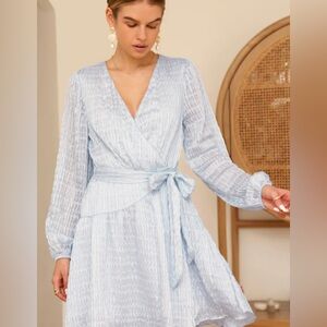 Greylin Collection Alessia Textured Chiffon Mini Dress